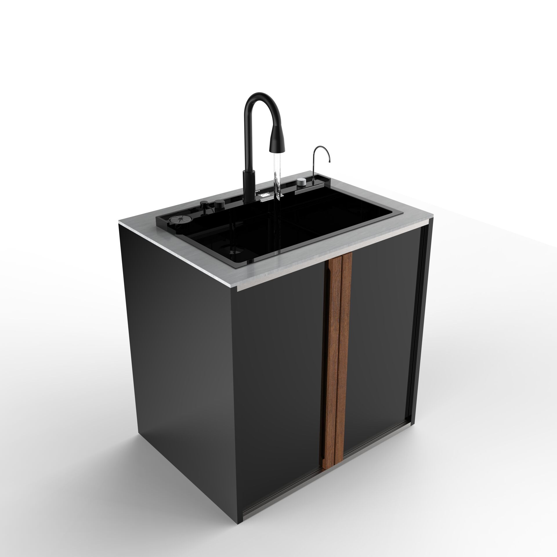 Sinn Cleaner - Akıllı Evyeli Yıkama Modülü BLACK - SWAN GREY