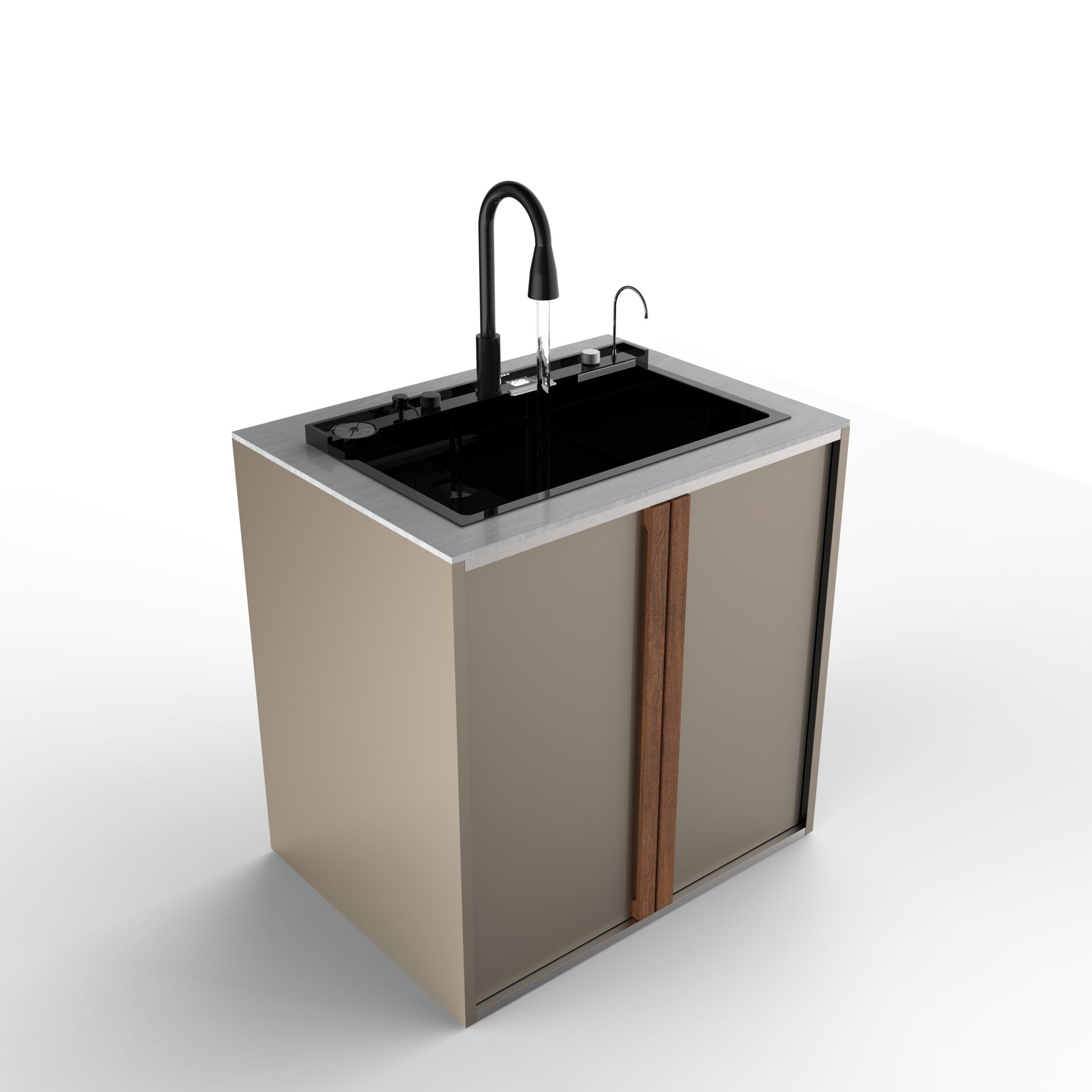 Sinn Cleaner - Akıllı Evyeli Yıkama Modülü CHAMPAGNE - SWAN GREY