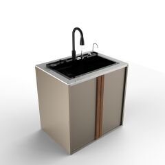 Sinn Cleaner - Akıllı Evyeli Yıkama Modülü CHAMPAGNE - SAGA WHITE