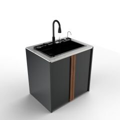 Sinn Cleaner - Akıllı Evyeli Yıkama Modülü ANTRASIT - SAGA WHITE