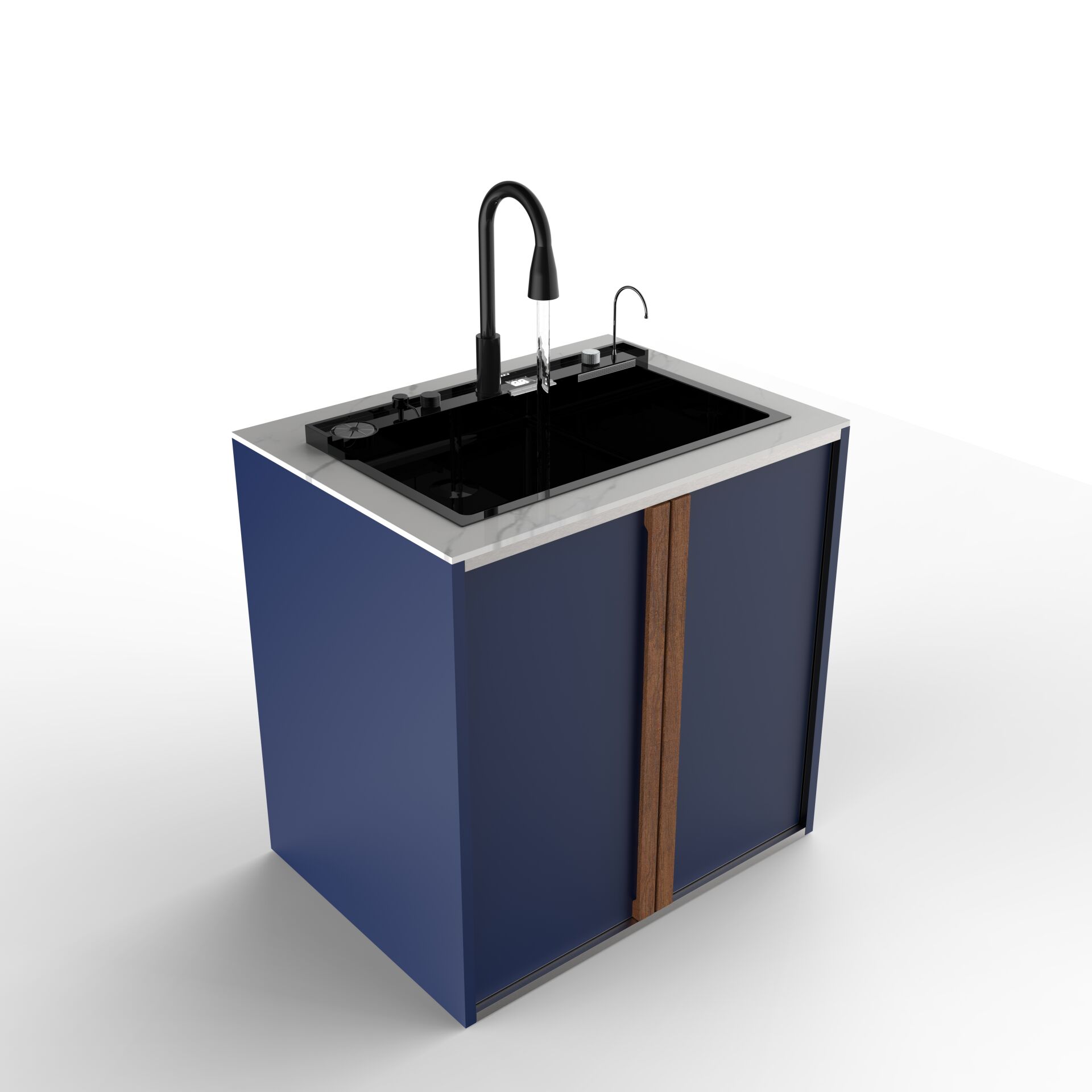 Sinn Cleaner - Akıllı Evyeli Yıkama Modülü BLUE - SAGA WHITE