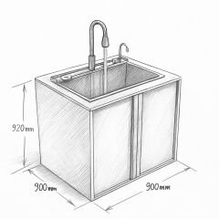 Sinn Cleaner - Akıllı Evyeli Yıkama Modülü PURE WHITE - SAGA WHITE
