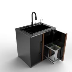 Sinn Cleaner - Akıllı Evyeli Yıkama Modülü BLACK - OXIDO BROWN MATTE