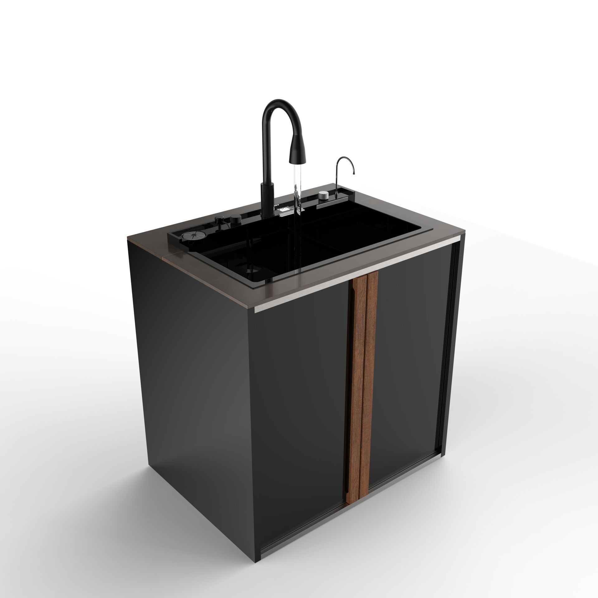 Sinn Cleaner - Akıllı Evyeli Yıkama Modülü BLACK - OXIDO BROWN MATTE