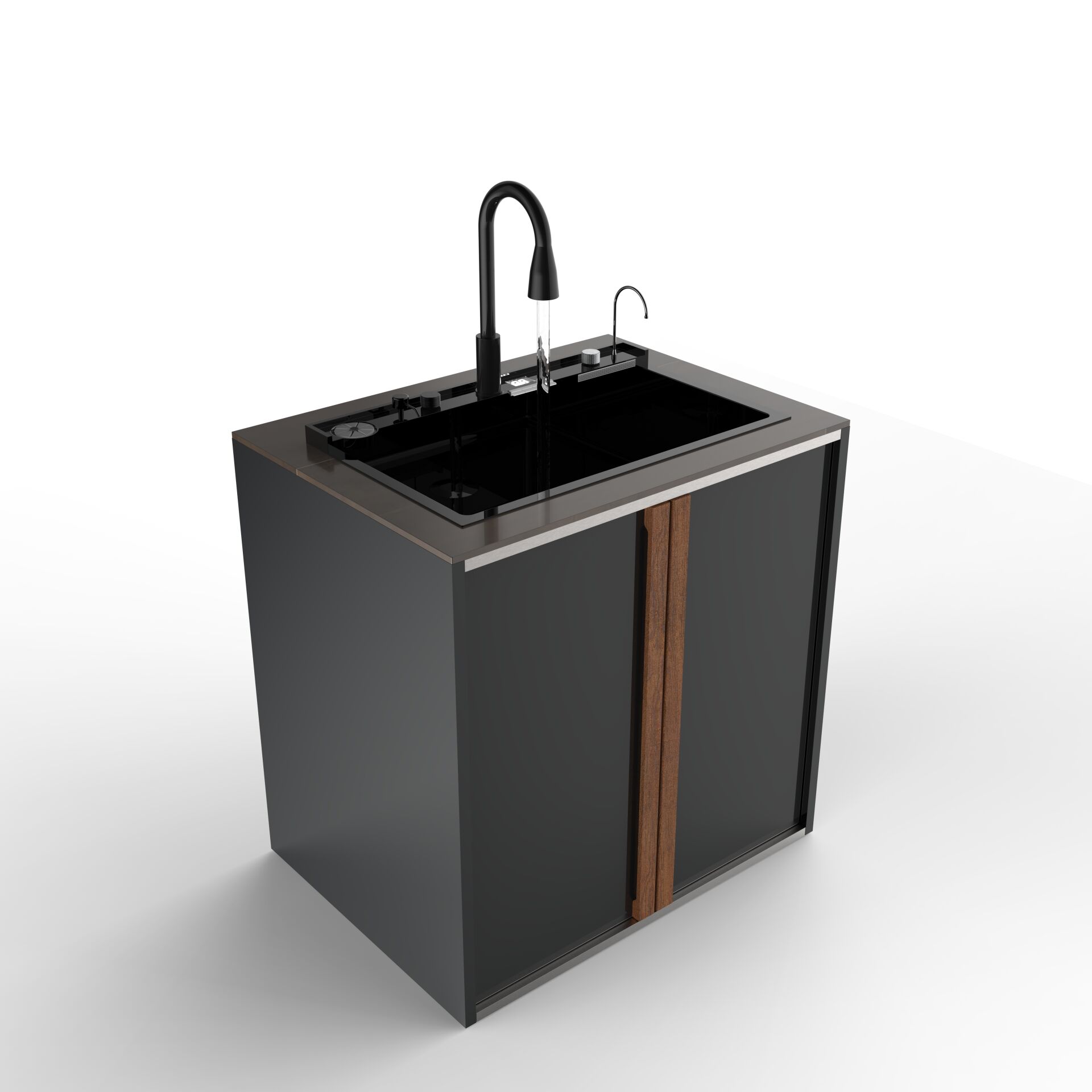 Sinn Cleaner - Akıllı Evyeli Yıkama Modülü ANTRASIT - OXIDO BROWN MATTE