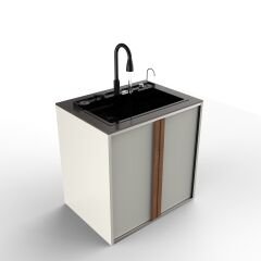 Sinn Cleaner - Akıllı Evyeli Yıkama Modülü PURE WHITE - OXIDO BROWN MATTE