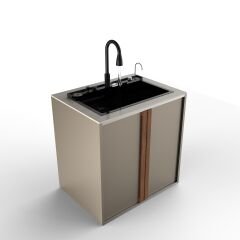 Sinn Cleaner - Akıllı Evyeli Yıkama Modülü TRAVERTINE BEIGE - CHAMPAGNE